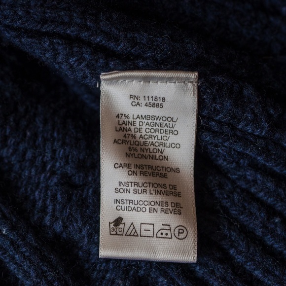 Michael Kors Cable Knit Caplut Wool Blend Sweater - Deep Navy - Size M - Picture 7 of 7